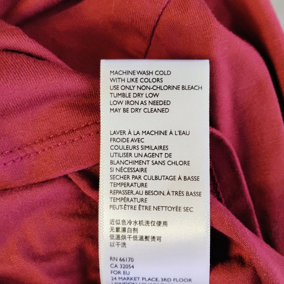 Free People Beach Long Sleeve Mock Neck Crop Top Burgundy Size Medium - Picture 8 of 11